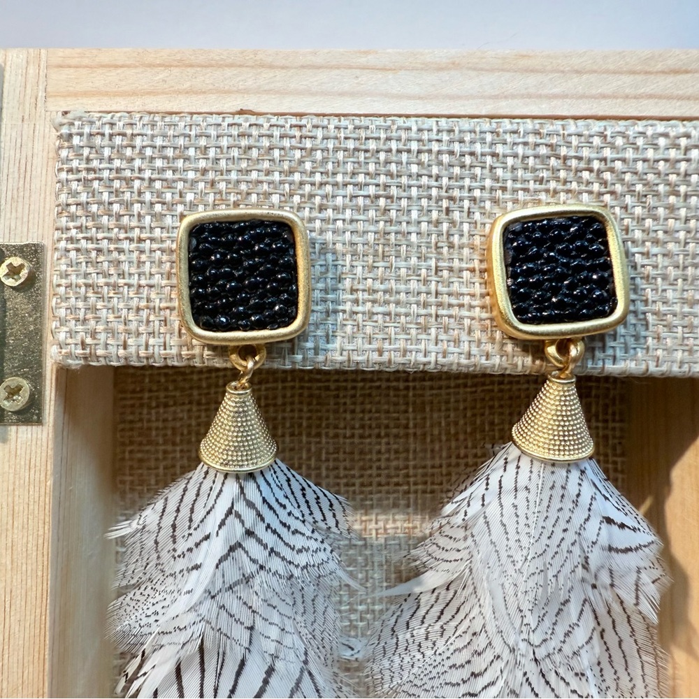 Brackish Goose, pheasant and stingray Earrings - Picture 6 of 8
